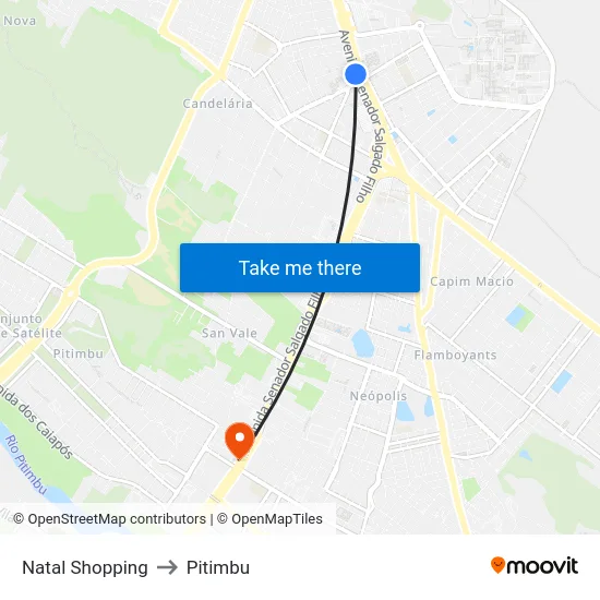 Natal Shopping to Pitimbu map