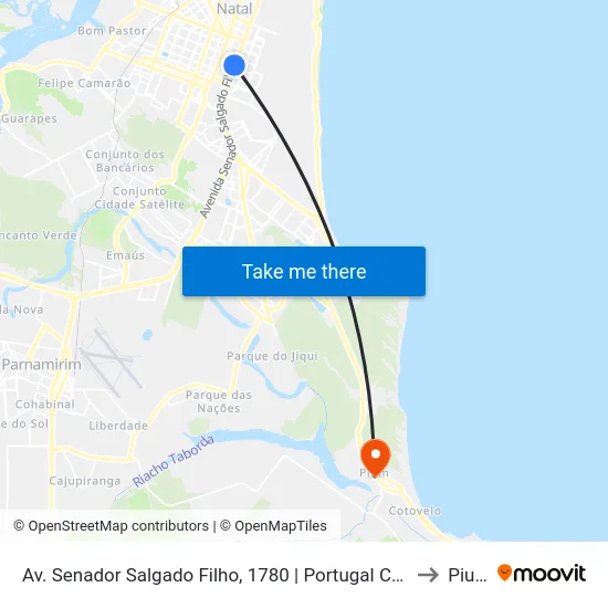 Av. Senador Salgado Filho, 1780 | Portugal Center to Pium map