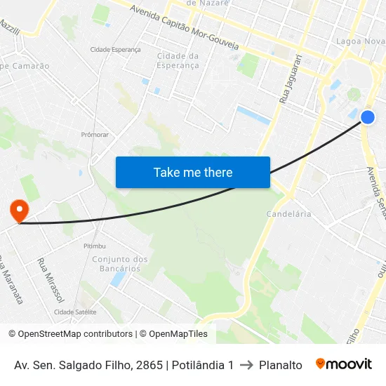 Av. Sen. Salgado Filho, 2865 | Potilândia 1 to Planalto map