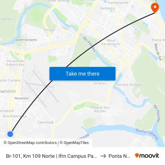 Br-101, Km 109 Norte | Ifrn Campus Parnamirim to Ponta Negra map