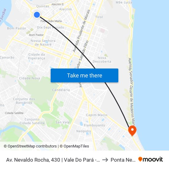 Av. Nevaldo Rocha, 430 | Vale Do Pará - Loja 01 to Ponta Negra map