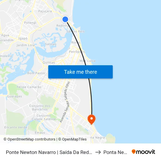 Ponte Newton Navarro | Saída Da Redinha to Ponta Negra map