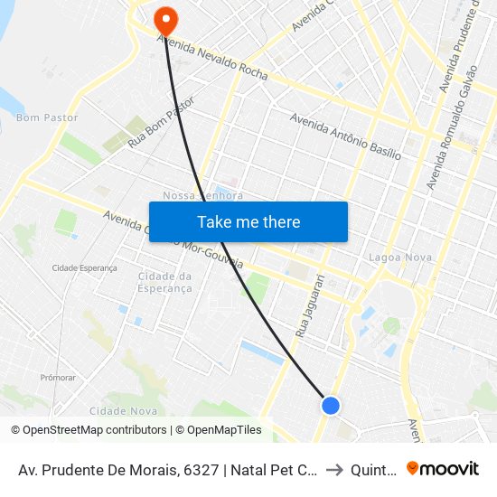 Av. Prudente De Morais, 6327 | Natal Pet Center to Quintas map