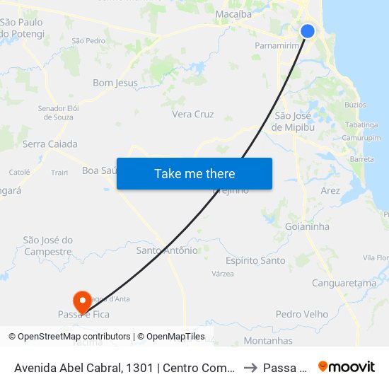 Av. Abel Cabral, 1301 | Centro Comercial Ernani Melo to Passa E Fica map