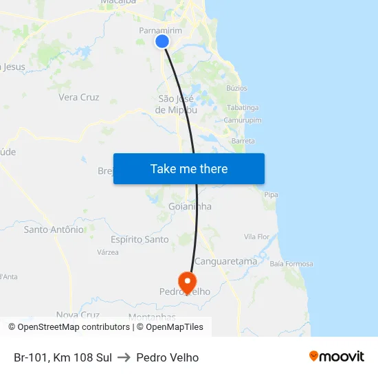 Br-101, Km 108 Sul to Pedro Velho map