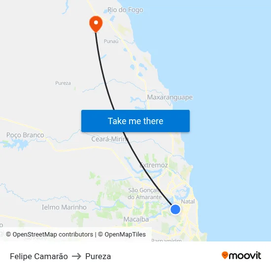 Felipe Camarão to Pureza map
