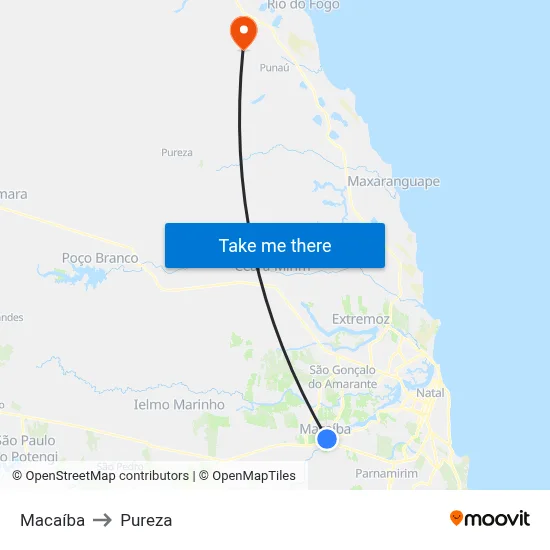 Macaíba to Pureza map