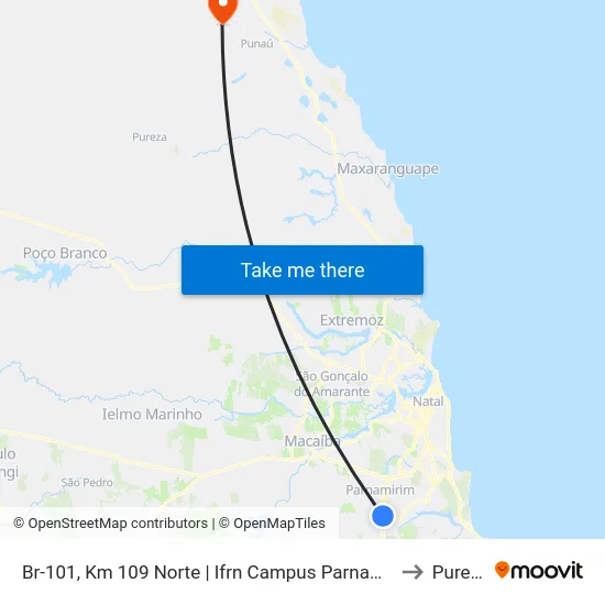 Br-101, Km 109 Norte | Ifrn Campus Parnamirim to Pureza map