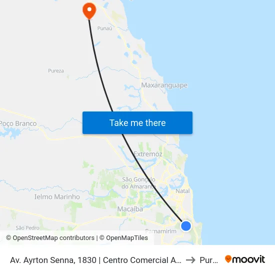 Av. Ayrton Senna, 1830 | Centro Comercial Ayrton Senna to Pureza map