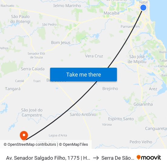 Av. Senador Salgado Filho, 1775 | Hotel Residence to Serra De São Bento map