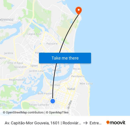 Av. Capitão-Mor Gouveia, 1601 | Rodoviária Nova to Extremoz map