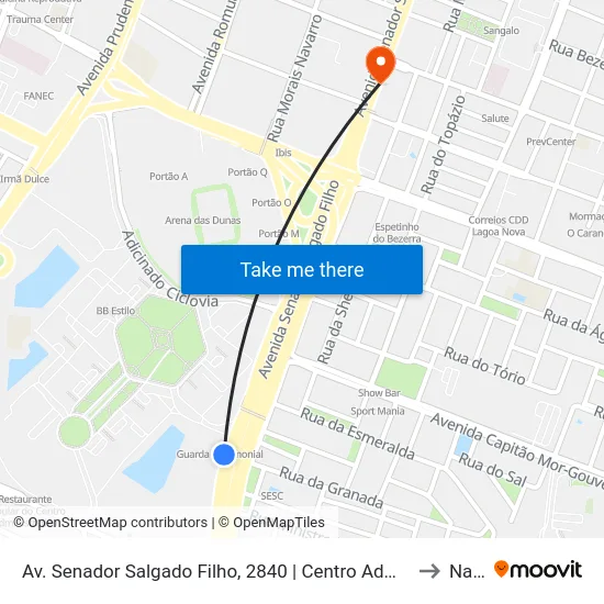 Av. Senador Salgado Filho, 2840 | Centro Administrativo 1 to Natal map
