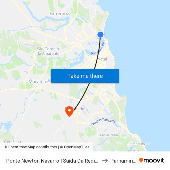 Ponte Newton Navarro | Saída Da Redinha to Parnamirim map