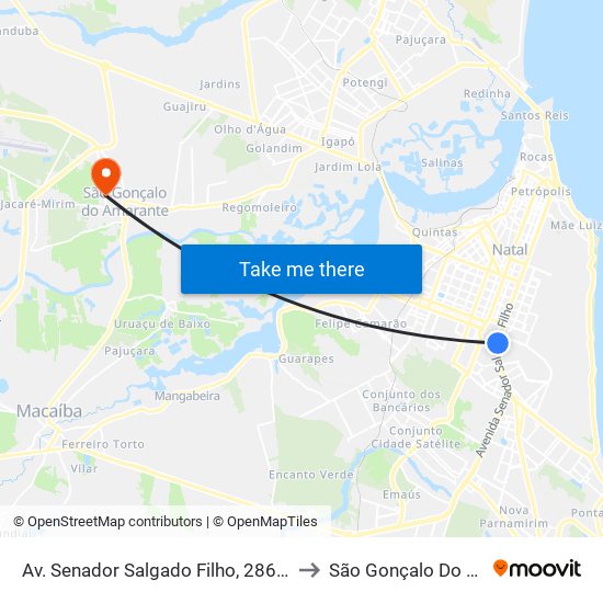 Av. Senador Salgado Filho, 2865 | Potilândia 1 to São Gonçalo Do Amarante map