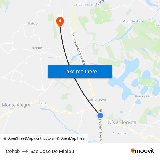 Cohab to São José De Mipibu map