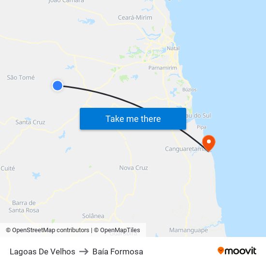 Lagoas De Velhos to Baía Formosa map