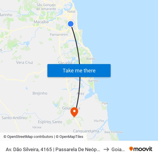 Av. Dão Silveira, 4165 | Passarela De Neópolis - Intermunicipal to Goianinha map