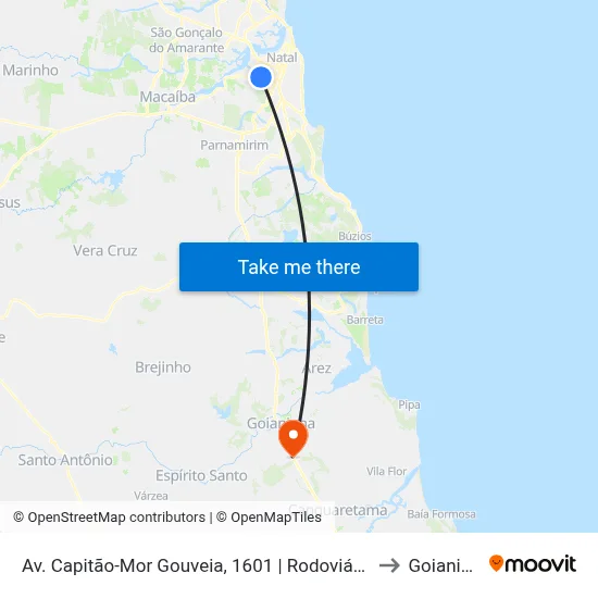 Av. Capitão-Mor Gouveia, 1601 | Rodoviária Nova to Goianinha map