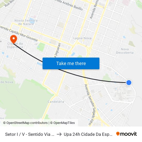 C.C.S.A. / Setor I / V - Sentido Via Direta to Upa 24h Cidade Da Esperança map