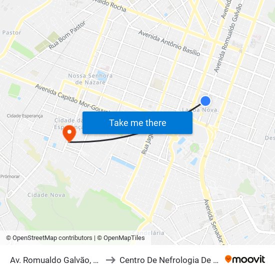 Av. Romualdo Galvão, 2462 to Centro De Nefrologia De Natal map