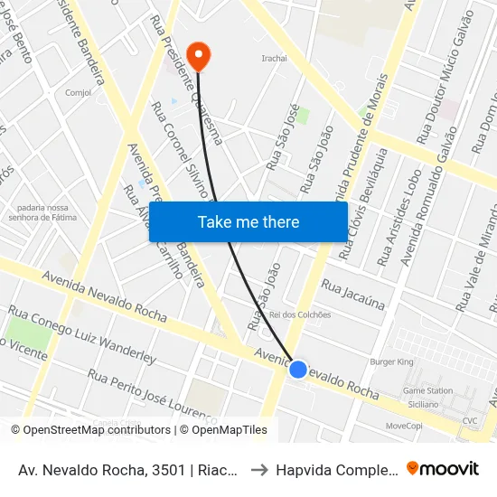 Av. Nevaldo Rocha, 3501 | Riachuelo Contact Center to Hapvida Complexo - Alecrim map
