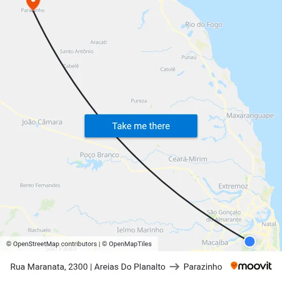 Rua Maranata, 2300 | Areias Do Planalto to Parazinho map