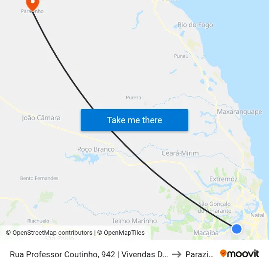 Rua Professor Coutinho, 942 | Vivendas Do Planalto to Parazinho map
