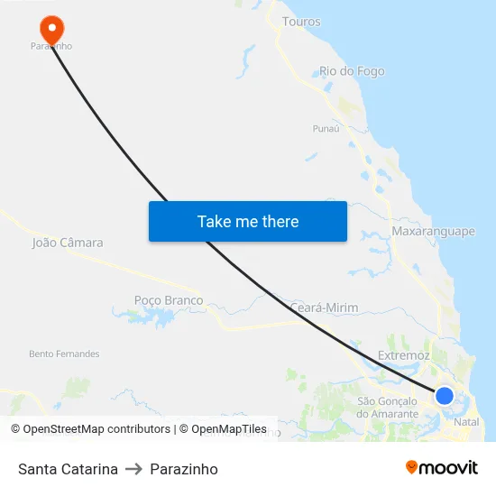 Santa Catarina to Parazinho map