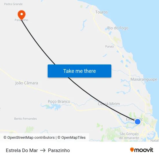 Estrela Do Mar to Parazinho map