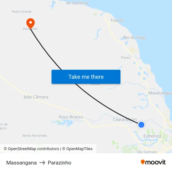 Massangana to Parazinho map