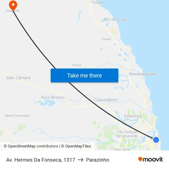 Av. Hermes Da Fonseca, 1317 to Parazinho map