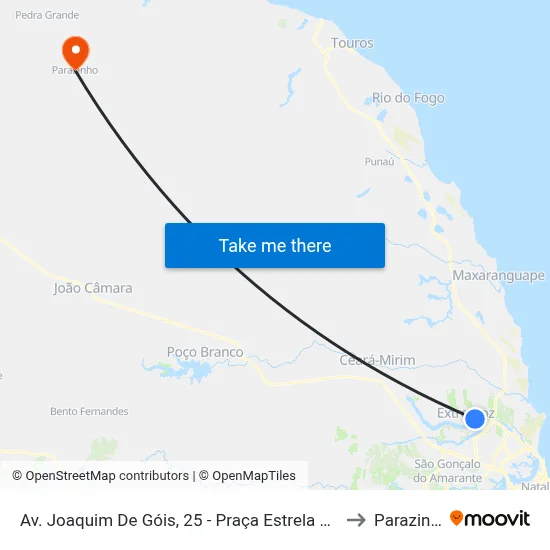 Av. Joaquim De Góis, 25 - Praça Estrela Do Mar to Parazinho map