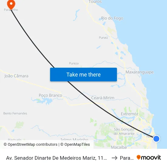 Av. Senador Dinarte De Medeiros Mariz, 1195 | Hotel Parque Da Costeira to Parazinho map