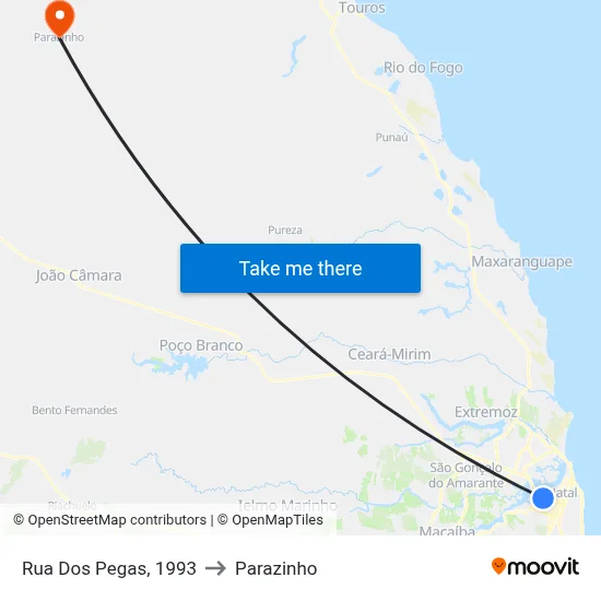 Rua Dos Pegas, 1993 to Parazinho map