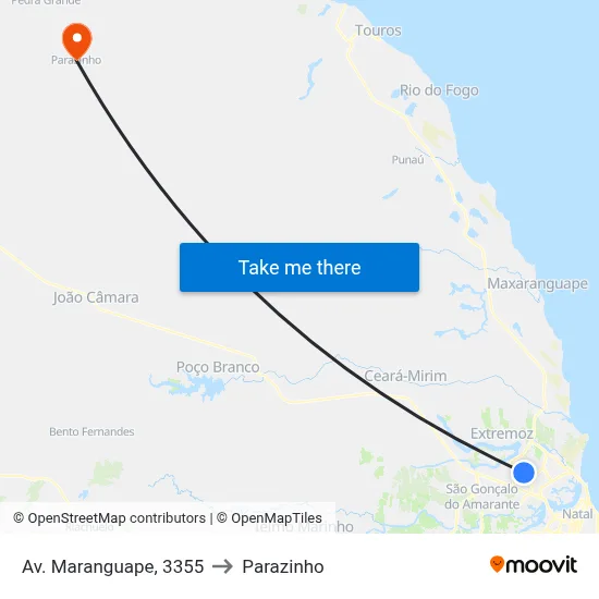 Av. Maranguape, 3355 to Parazinho map