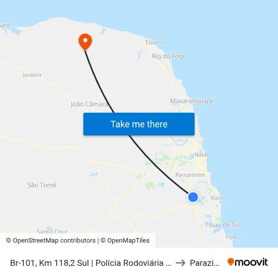 Br-101, Km 118,2 Sul | Polícia Rodoviária Federal to Parazinho map