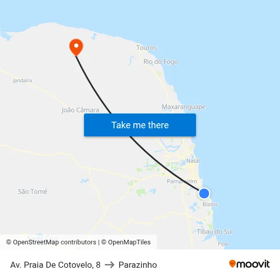 Av. Praia De Cotovelo, 8 to Parazinho map