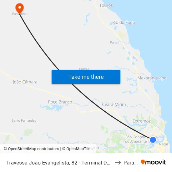 Travessa João Evangelista, 82 - Terminal Da Cooptagran No Jardim Lola to Parazinho map