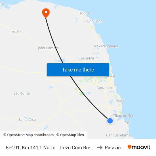 Br-101, Km 141,1 Norte | Trevo Com Rn-061 to Parazinho map