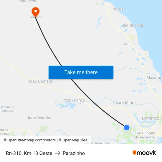 Rn-310, Km 13 Oeste to Parazinho map