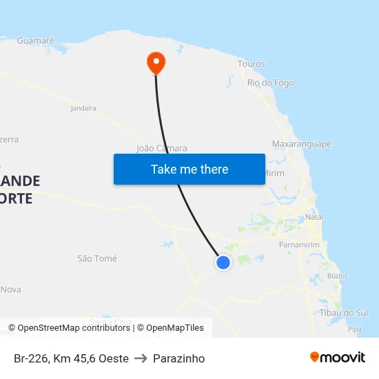 Br-226, Km 45,6 Oeste to Parazinho map