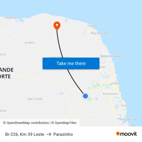 Br-226, Km 39 Leste to Parazinho map