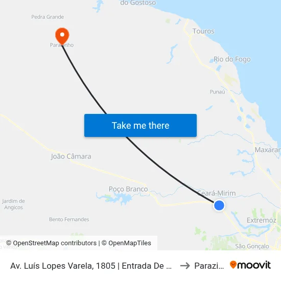 Av. Luís Lopes Varela, 1805 | Entrada De Ceará-Mirim to Parazinho map