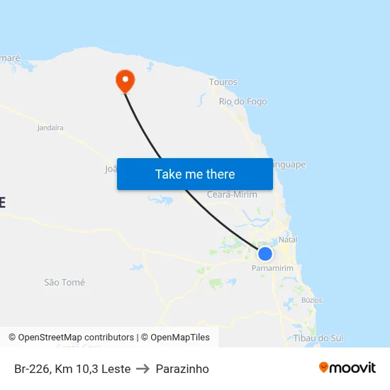 Br-226, Km 10,3 Leste to Parazinho map