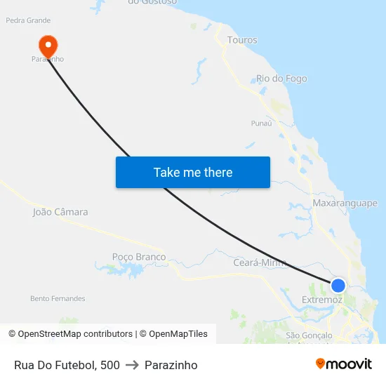 Rua Do Futebol, 500 to Parazinho map