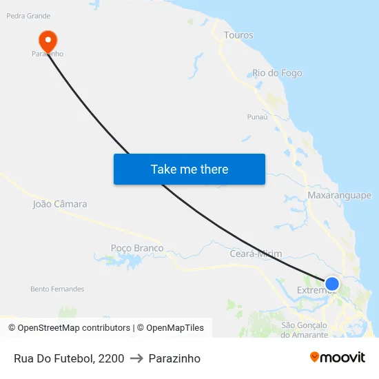 Rua Do Futebol, 2200 to Parazinho map