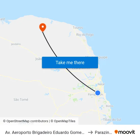 Av. Aeroporto Brigadeiro Eduardo Gomes, 965 to Parazinho map