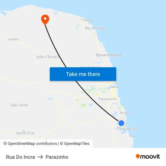 Rua Do Incra to Parazinho map