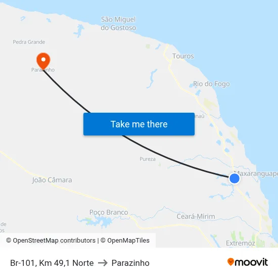 Br-101, Km 49,1 Norte to Parazinho map
