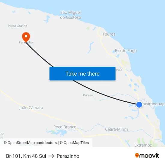 Br-101, Km 48 Sul to Parazinho map